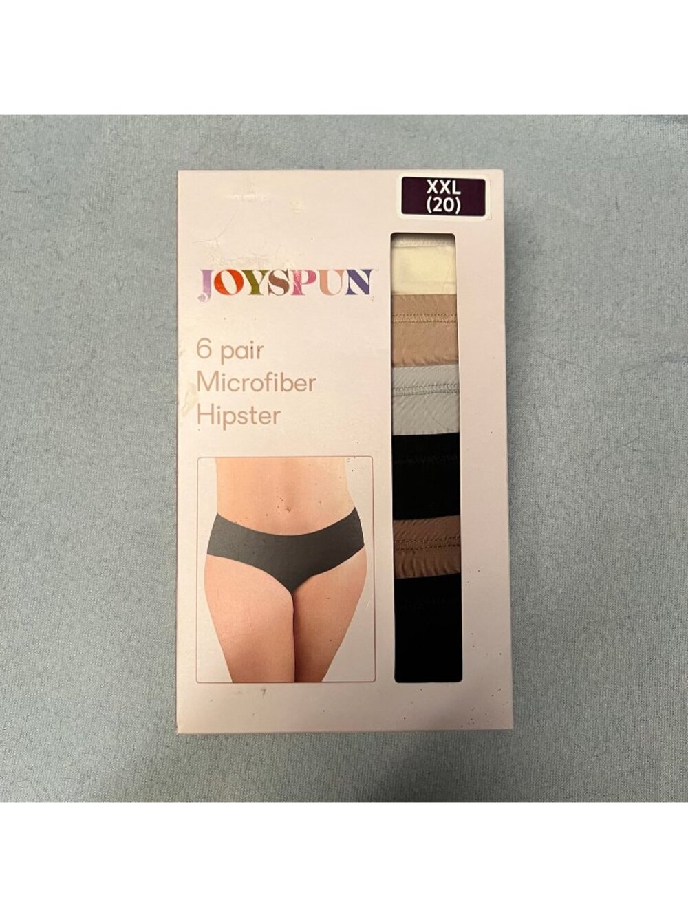 JOYSPUN 6 Pair Microfiber Hipster Panties XXL 20 NWT
